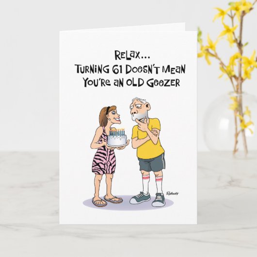 Geezer's 61. Geburtstag Karte (Gelbe Blume)
