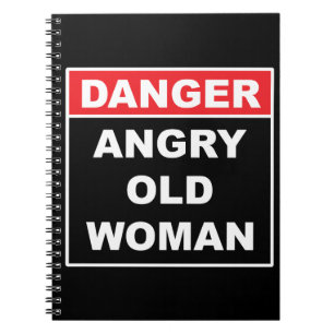 Gefahr: Angry Old Woman - Funny Gag Geschenk Notizblock