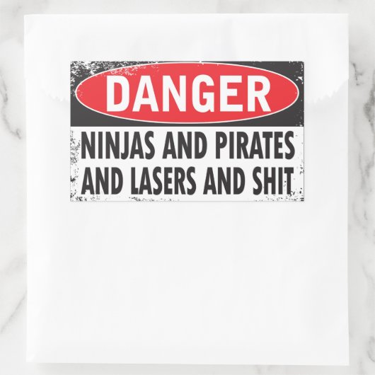 GEFAHR! Aufkleber (Tasche)