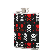 Gefahr Beängstigender Schädelmuster Flachmann (Links)