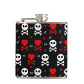 Gefahr Beängstigender Schädelmuster Flachmann (Vorderseite)