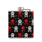 Gefahr Beängstigender Schädelmuster Flachmann (Rückseite)