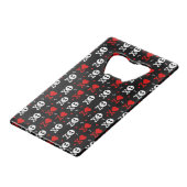 Gefahr Beängstigender Schädelmuster Geldbeutel Flaschenöffner (Vorderseite Schrägansicht)