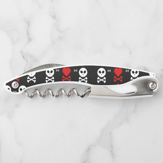 Gefahr Beängstigender Schädelmuster Kellnermesser (Rückseite)