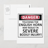 Gefahr Englisch Horn Postkarte (Vorne/Hinten)