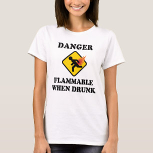 Gefahr Entzündbar Wenn Betrunken - Lustiger Furz H T-Shirt