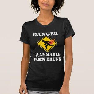 Gefahr Entzündbar Wenn Betrunken - Lustiger Furz H T-Shirt