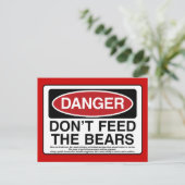 GEFAHR: Füttre die Bären nicht Postkarte (Stehend Vorderseite)