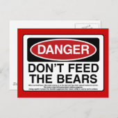 GEFAHR: Füttre die Bären nicht Postkarte (Vorne/Hinten)