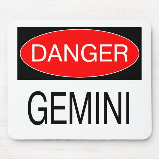 Gefahr - Gemini Funny Astrologie T - Shirt Hat Tas Mousepad (Vorne)