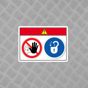 Gefahr/Gerät beginnt automatisch mit der Kennzeich Aufkleber