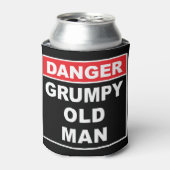 Gefahr: Grumpy Old Man - Funny Gag Joke Geschenk Dosenkühler (Kanne Vorderseite)