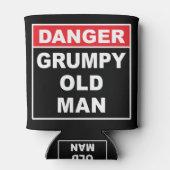 Gefahr: Grumpy Old Man - Funny Gag Joke Geschenk Dosenkühler (Rückseite)
