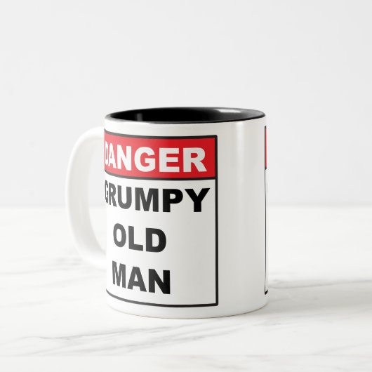 Gefahr: Grumpy Old Man Zweifarbige Tasse (Vorderseite Links)