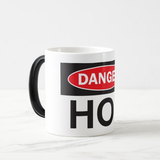Gefahr heiß - verwandelnde Tasse (Vorderseite Links)