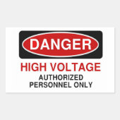Gefahr Hochspannung Rechteckiger Aufkleber (Vorderseite)