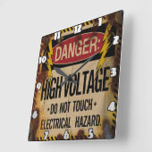 Gefahr: Hohe Spannung, elektrische Gefahr Quadratische Wanduhr (Winkel)