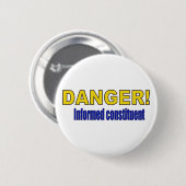 GEFAHR! informierter Wähler Button (Vorne & Hinten)