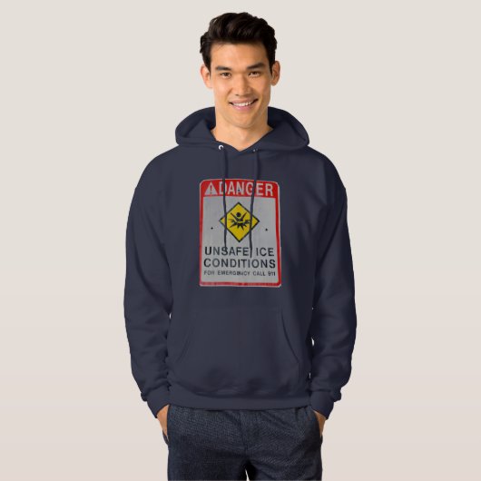 Gefahr Männergrundhemd Hoodie (Vorne ganz)