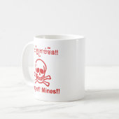 Gefahr! Minen! ☠ Cambodian Khmer Sign ☠ Kaffeetasse (Vorderseite Links)