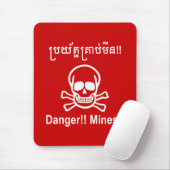 Gefahr! Minen! ☠ Cambodian Khmer Sign ☠ Mousepad (Mit Mouse)
