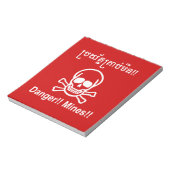 Gefahr! Minen! ☠ Cambodian Khmer Sign ☠ Notizblock (Rotiert)