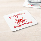 Gefahr! Minen! ☠ Cambodian Khmer Sign ☠ Rechteckiger Pappuntersetzer (angewinkelt)