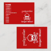 Gefahr! Minen! ☠ Cambodian Khmer Sign ☠ Visitenkarte (Vorne/Hinten)