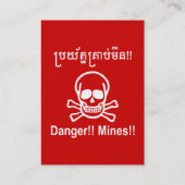 Gefahr! Minen! ☠ Cambodian Khmer Sign ☠ Visitenkarte (Rückseite)