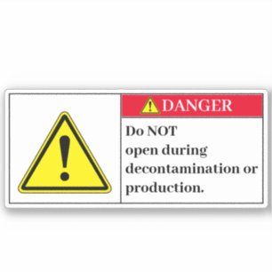 Gefahr nicht öffnen aufkleber