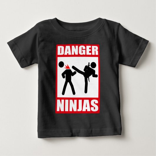 Gefahr Ninjas Baby T-shirt (Vorderseite)