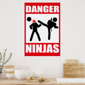 Gefahr Ninjas Poster (Küche)