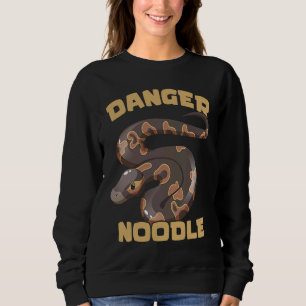 Gefahr Nudel Ball Python Schlange Reptil Serpent Sweatshirt