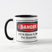 Gefahr PETA-Tasse Tasse (Links)