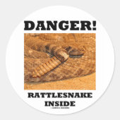 Gefahr! Rattlesnake Inside Runder Aufkleber (Vorderseite)