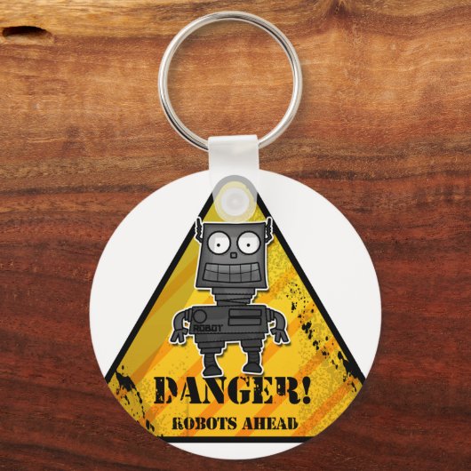 Gefahr! Roboter Schlüsselanhänger (Vorderseite)