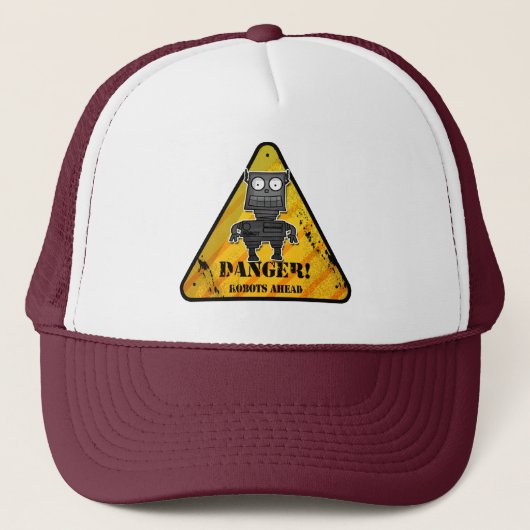 Gefahr! Roboter Truckerkappe (Vorderseite)