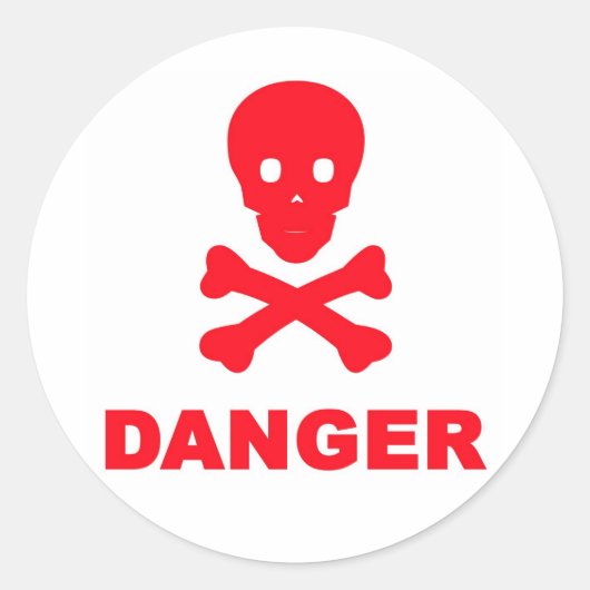 Gefahr Runder Aufkleber (Vorderseite)