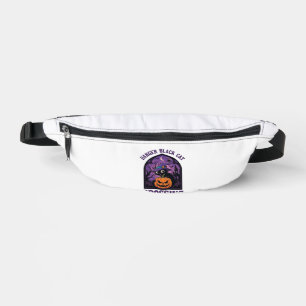 Gefahr Schwarze Katze überquert Halloween Kürbis H Bauchtasche
