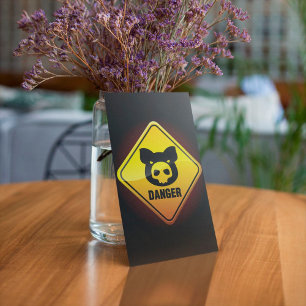 Gefahr Schwein Warnschild Einladung