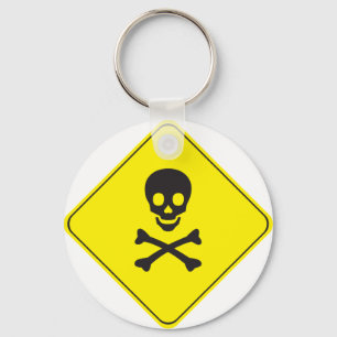 GEFAHR - SYMBOL FÜR SKULL UND KNOCHEN SCHLÜSSELANHÄNGER