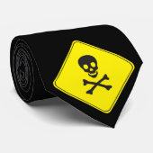 Gefahr - Totenkopf und Knochen Symbol Krawatte (Gerollt)