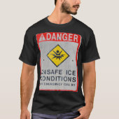 Gefahr Unsicherer Eis Der dunkle T - Shirt der Män (Vorderseite)