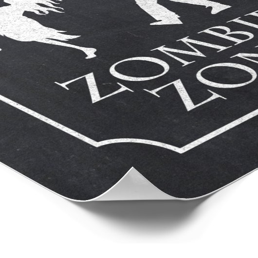 Gefahr Zombie-Zone-Halloween-Party-Halbpensionssch Poster (Ecke)