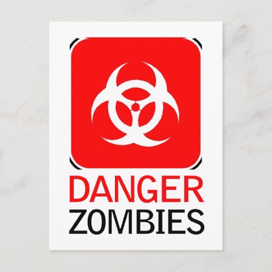 Gefahr Zombies Postkarte (Vorderseite)