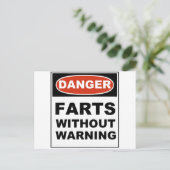 Gefährden Furzen ohne Vorwarnung Postkarte (Stehend Vorderseite)