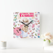 GEFÄHRDET, FIERCE UND FABULOUS SWIFT WALL CLOCK QUADRATISCHE WANDUHR (Zuhause)