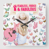 GEFÄHRDET, FIERCE UND FABULOUS SWIFT WALL CLOCK QUADRATISCHE WANDUHR (Vorderseite)