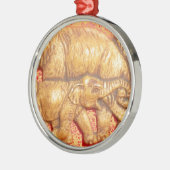 Gefährdete afrikanische Mara-Elefanten Ornament Aus Metall (Links)