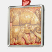 Gefährdete afrikanische Mara-Elefanten Silbernes Ornament (Links)